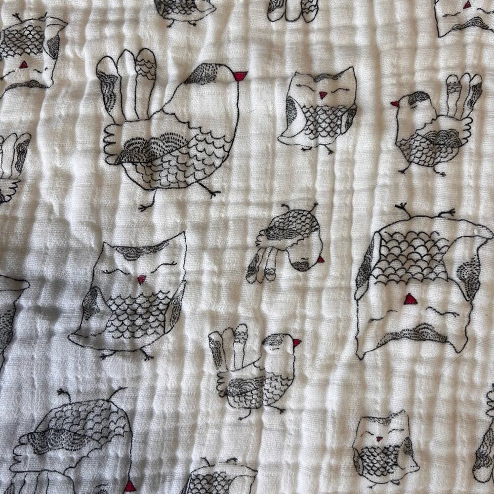 Aden + Anais Baby Security Blanket Lovey 100% Organic Cotton Owl Print - Picture 4 of 7
